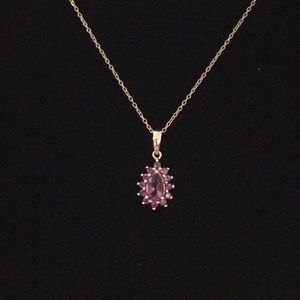Sterling Silver Amethyst Teardrop Pendant